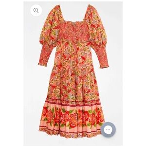 Farm Rio Pink Macaw long sleeve maxi dress